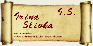 Irina Slivka vizit kartica